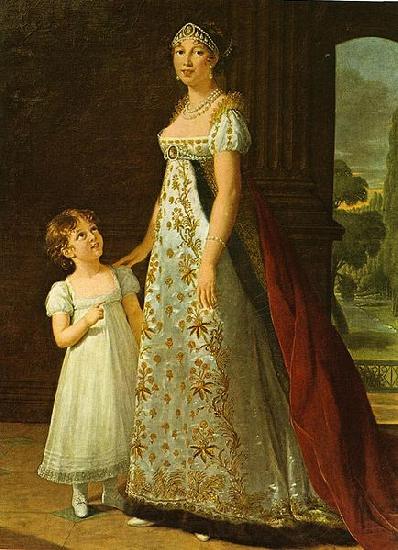 eisabeth Vige-Lebrun Portrait of Caroline Murat with her daughter Norge oil painting art